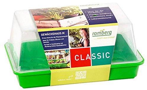 ROMBERG 74338 Zimmergewächshaus 38x25x19 cm mit lüftbarer Abdeckhaube