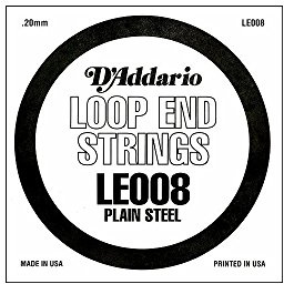 D'Addario LE008 Plain Steel Saiten mit Loop-End 0,02 cm (,008 Zoll) Einzelsaite