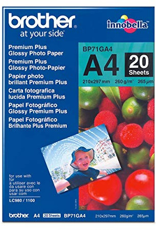 Brother BP-71GA4 papier photos A4 Bleu, Rouge