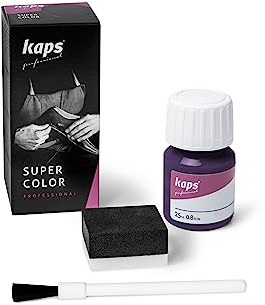 Kaps Super Color Lederfarbe für Naturleder, Synthetik und Textil, Lederfärber, 25 ml, Dunkellila 102