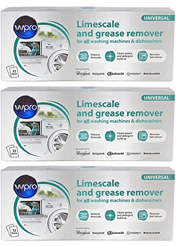 Hotpoint Dishwasher 3in1 Limescale Descaler & Detergent Remover 36 x 50g Sachets (3 Packs)