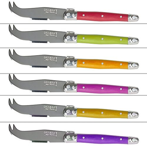 JEAN DUBOST Couteau à fromage laguiole lin coloris assortis (Lot de 6)