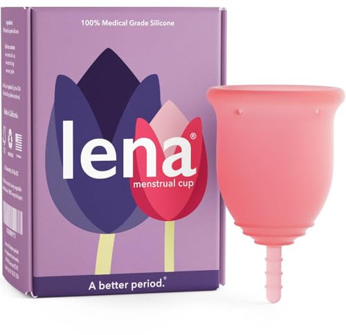 Lena Menstrual Cups, Reusable Period Cup, Tampons,Period Underwear and Menstrual Pads Alternative, Feminine Care, Silicone Menstrual Cup, Made in USA, Super Heavy Flow, Large, Pink