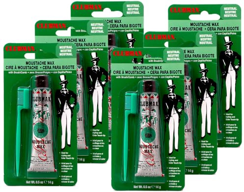 PINAUD CLUBMAN Cire de Moustache en Kit avec Peigne Applicateur Neutre 14 g - Lot de 6