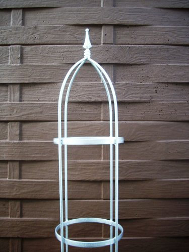 KUHEIGA Verzinkte Rankhilfe Massiveisen 10mm 160cm hoch Obelisk Blumenhilfe Rankgerüst