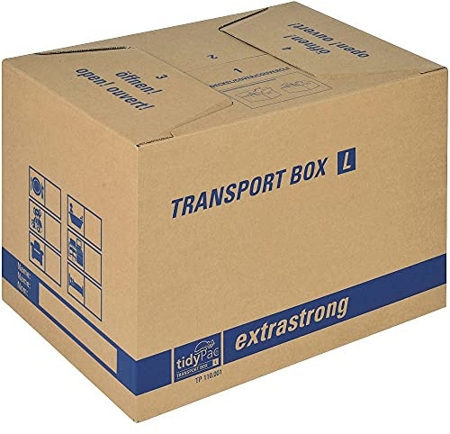 tidyPac Cargo-Box L Umzugskartons Braun 510 x 360 x 370 mm 10 Stück