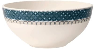 Villeroy & Boch Casale - Ensaladera, 28 cm, porcelana premium, color blanco/azul
