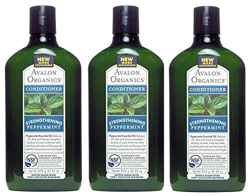 Avalon Organics Peppermint Revitalizing Conditioner, 11-Ounce Bottle (Pack of 3)