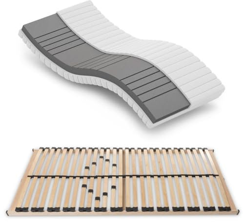 Betten-ABC - Matratze & Lattenrost (KSP-500) - 140x200 cm (H3) - 7-Zonen Matratze aus Kaltschaum mit passendem Lattenrost - Hypoallergen & Antibakteriell - OEKO-TEX® Zertifiziert - Lieferung per Paket
