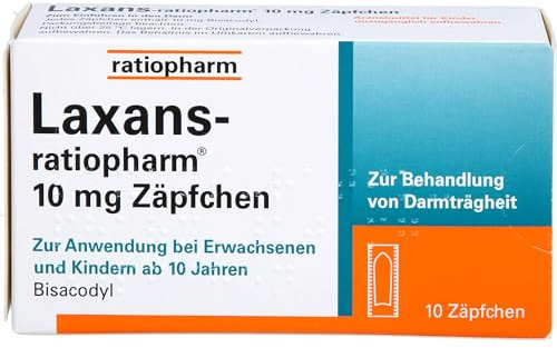 Laxans-ratiopharm Zäpfchen bei Darmträgheit, 10 St. Zäpfchen