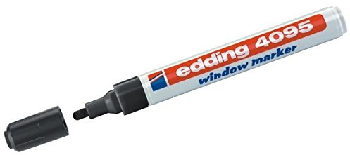 EDDING Window Marker 4095 | In allen Farben + Kombinationen zu verschiedenen Mengen wählbar (1, Schwarz)