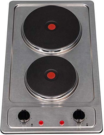 SIA PHP301SS 30cm Stainless Steel Compact 2 Zone Electric Solid Plate Domino Hob