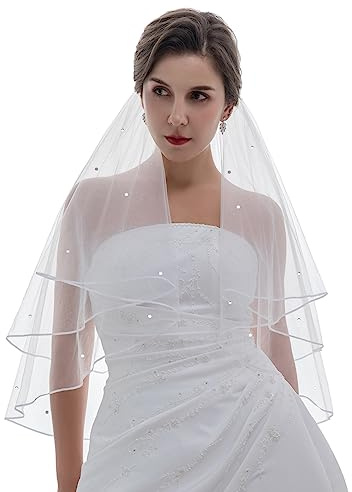 SAMKY Venus Jewelry Brautschleier aus Kristallperlen für Damen