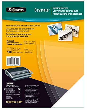 Fellowes - 5375901 - Couvertures PVC A4 - Transparent - Pack de 100-180 Microns
