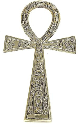 AzureGreen Messing Ankh Messing groß (8,9 x 16,5 cm) für Altar oder Wand... (goldfarben)
