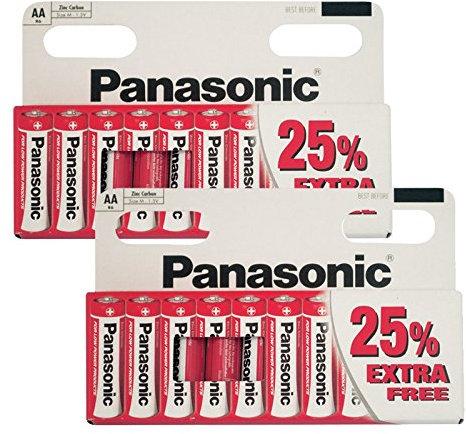 20 Panasonic AA Red Zinc Batteries (2x 10 Pack)