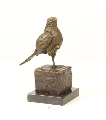 Bronzefigur Bronze Figur Statue Skulptur Vogel Raubvogel Antik Stil H 20 cm