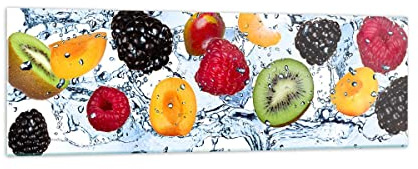 ARTTOR Quadri Moderni su Vetro 160x50 cm Stampe da Parete Cucina - 2675 | Acqua Frutta Fresco Quadro Decorativo Grande XXL Decorazione Murale Soggiorno Arte da Parete Decorazione da Parete ARTTOR