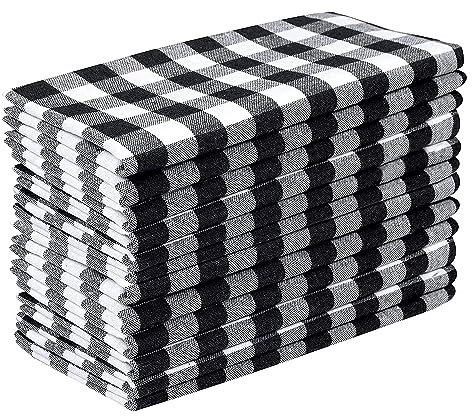 Pack Of 12 Black -white 100% Cotton Yarn Dyed Gingham Check Dinner Napkins 18x18Inch,Clambake Beach party Nautical Dinner Napkins as well offered by Linen Clubs