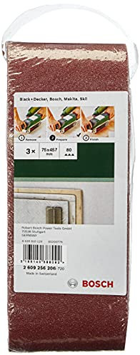 Bosch 2609256206 Sanding Belt Set for Belt Sanders (3-Piece)