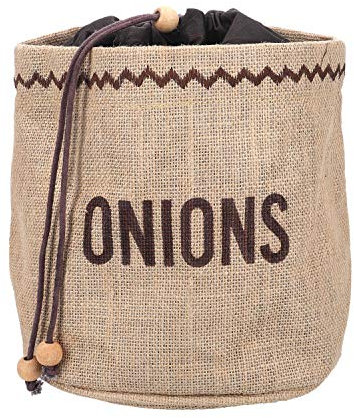 KitchenCraft Natural Elements Onion Bag with Blackout Lining, Hessian, Brown, 2 x 2cm
