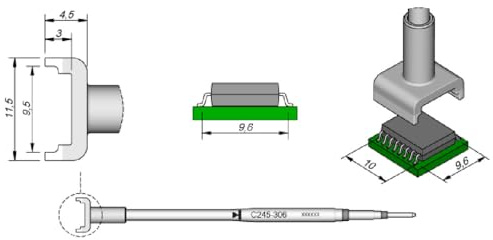 JBC C245306 SMD-Entlötspitze für T245