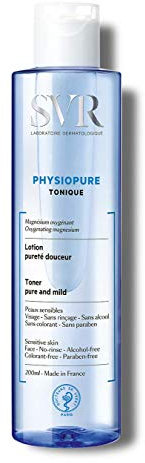 SVR - Physiopure Tonique - Gamme Physiopure – Lotion pureté douceur – Pour tous types de peaux, même sensibles – Magnésium oxygénant, actifs hydratants – 200 ml