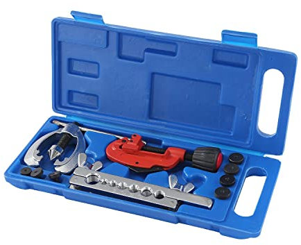 KATSU Kit Tagliatubo e Svasatura Tubi Freni Rame, Imperial 10 Pezzi Strumenti di Svasatura Rame Kit con Tagliatubo per Rame, Alluminio, Acciaio Dolce 371215