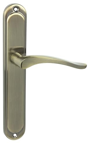 domino Türgriff L-Form Drückergarnitur Blind Türbeschläge aus Aluminium - Bronze - BALLEN M3 Zimmertür, Bürotür, Kellertür, Innentür 23,9 cm x 4 cm x 1,1 cm