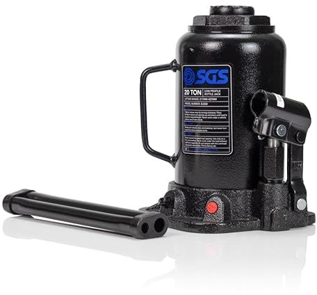SGS 20 Tonne Low Profile Hydraulic Bottle Jack with 130mm Stroke – Heavy-Duty Lifting Tool for Garages & Workshops