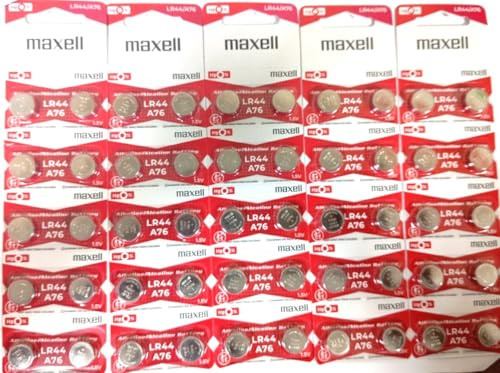 50 Pack Maxell LR44 AG13 357 button cell battery NEW HOLOGRAM PACKAGE 