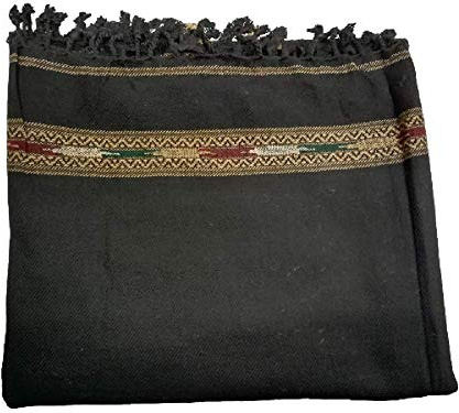 Desert Dress Afghanischer Herren-Schal, groß, braun, schwarz, grau, Wolle, langer Schal, Geschenk, Patu, Winterkopf, Schwarz, Schwarz , L