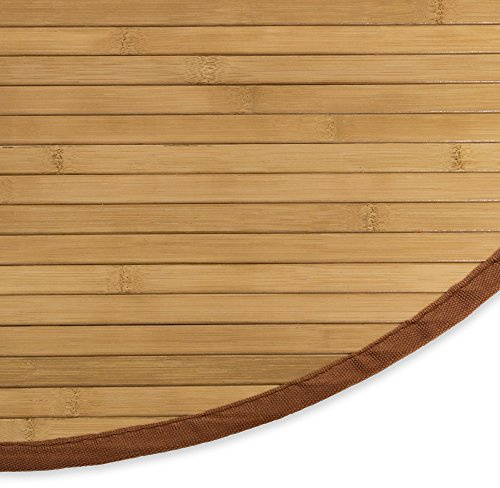 Homestyle4u Tapis en Bambou Rond, Marron, Simple