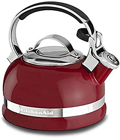 KitchenAid KTEN20SBER - Bollitore da 2,0 litri con manico in acciaio inox e fascia di finitura, colore: rosso impero
