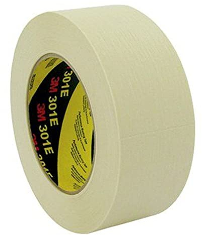 3M Ruban adhésif de masquage papier crêpé 301E, Chamois, 18mm x 50 m - lot de 48 rouleaux