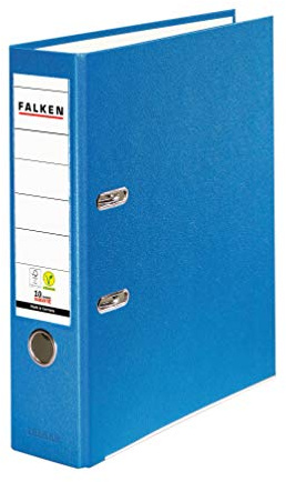 Original Falken PP-Color plastmapp. Made in Germany. 8 cm bred DIN A4 pastellfärgad aqua ringbindare vegansk mapp bokstavsmapp brevmapp kontorsmapp plastmapp slitsad mapp