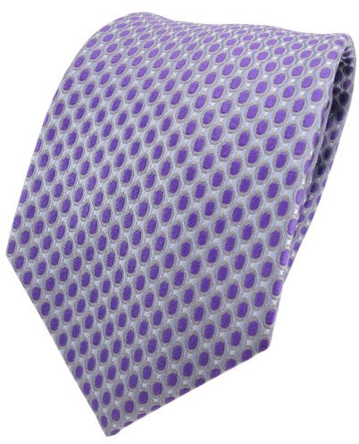 ohne Markenname Diseñador corbata de seda - morado lila gris azul lunares