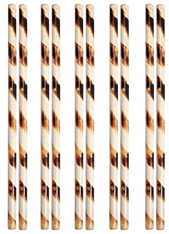 DEPICE Trainingswaffe Escrima-Stock Rattan Weiß mit Spiralmuster - 10er Pack, Weiß/Schwarz, w-ersp-10x