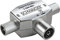 Schwaiger GmbH SCHWAIGER -ASV42S 531- Aufsteckverteiler 2-Fach TV für Kabel- und Antennenanlagen/ 1x IEC-Buchse > 2X IEC Stecker/Silber