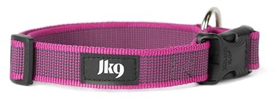 Collare K9 serie Color & Grey, 25 mm x 39-65 cm, rosa-grigio