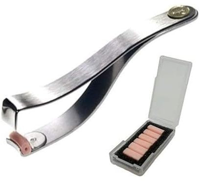 PREO Eyelash Curler Beauty Tool With 6 Refilling Silicone Rubber Pads | Compact, Lightweight, Sturdy, Durable & Easy To Use | Enjoy Pretty, Perky & Elongated Eyelashes, Make Your Eyes Wider & Brighter