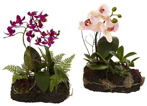 Nearly Natural Orchid Island (Set of 2)