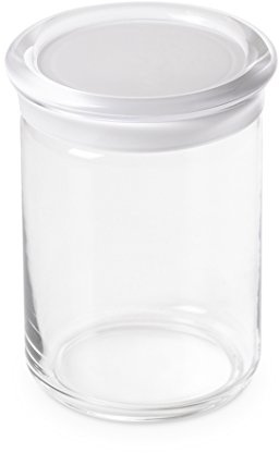 omada Design Dose aus Kunststoff von 1 L mit Einschnapp-Deckel aus Plastik und Verschließbarer Dichtung, Made in Italy, Höhe von 15,5 cm, Stapelbar und Spülmaschinenfest, Linea Trendy, Weiße Farbe