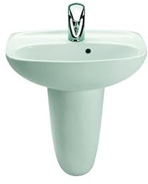 Lave-mains VICTORIA 45x34, sur semi-colonne, blanc Réf A325314005