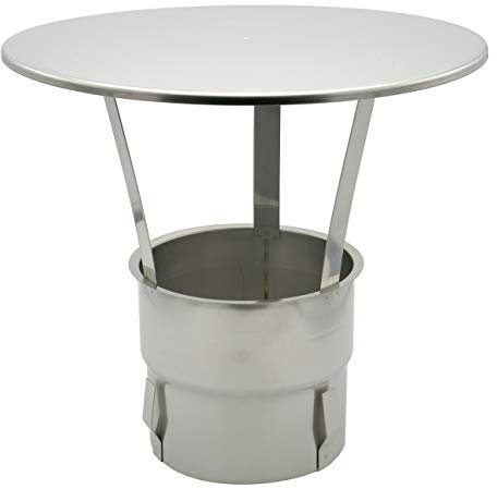 Regen-Haube mit Einschub 160mm Kaminhut aus Edelstahl mit Spannfedern ohne Werkzeug montierbar Säurebeständig zum einstecken universal langlebig passgenau