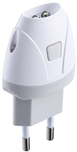 Electraline 58303 Torcia d'Emergenza Automatica con Funzione Luce di Cortesia, LED, Bianco