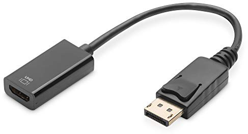 ednet 84517 DisplayPort Grafik Adapter, DP zu HDMI Typ A, 4K Ultra HD 30Hz, 4096 x 2160 Pixel, Schwarz