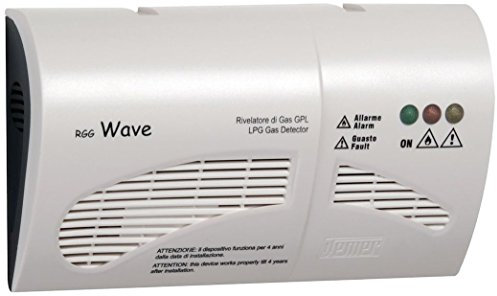 VEMER VN785200 RGG Wave - Rilevatore Gas GPL, Installazione a Parete, Alimentazione 230V, Bianco