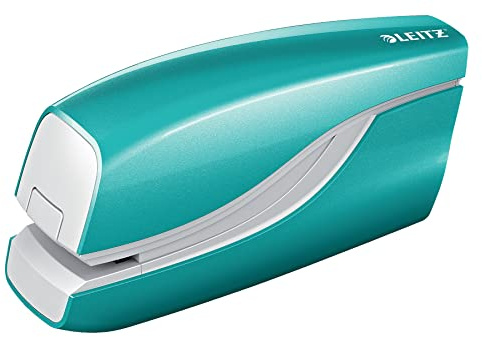 Leitz WOW Elhäftare, 10 ark, batteridriven, isblå, 55661051
