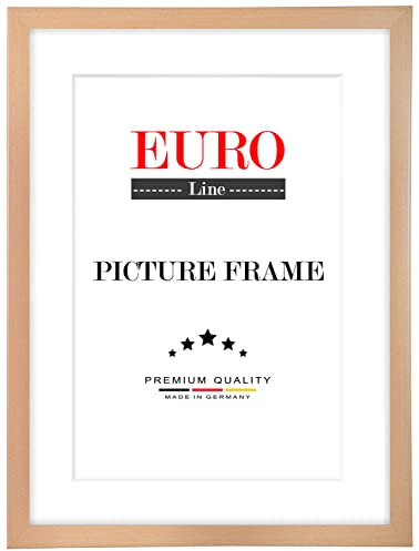 EUROLine Holz Bilderrahmen 39 x 126 cm Buche Natur mit Antireflex-Acrylglas für | Foto | Poster | Puzzle Rahmen